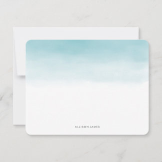 Blue Ombre Flat Note-kaarten Notitiekaartje