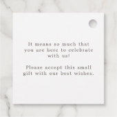 Blue Ombre Gold Modern Script Name message bruilof Bedankjes Labels (Achterkant)