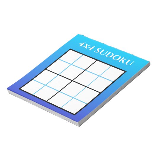 Blue Ombre Gradient 4x4 Sudoku Grid Sjabloon Notitieblok (Gedraaid)