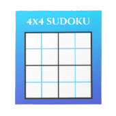 Blue Ombre Gradient 4x4 Sudoku Grid Sjabloon Notitieblok (Voorkant)