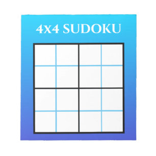 Blue Ombre Gradient 4x4 Sudoku Grid Sjabloon Notitieblok