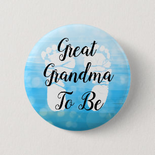 Blue Ombre Great Grandma om Baby shower Gift Bu te Ronde Button 5,7 Cm