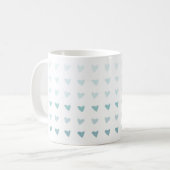 Blue Ombre Heart Valentines Love Mug (Devant gauche)