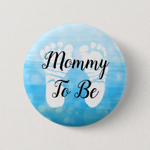 Blue Ombre mama om Baby shower Gift Button te zijn
