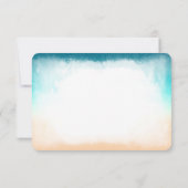 Blue ombre mariage plage cartes RSVP (Dos)