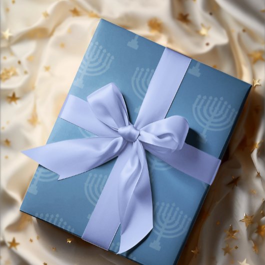 Blue Ombre Menorah Cadeaupapier