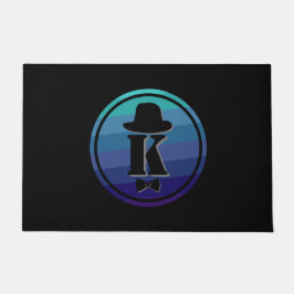 Blue Ombre Name Initiaal Monogram voor mannen Deurmat