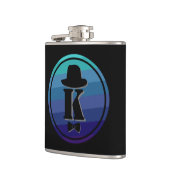 Blue Ombre Name Initiaal Monogram voor mannen Heupfles (Links)