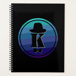 Blue Ombre Name Initiaal Monogram voor mannen Planner