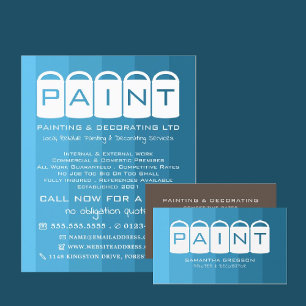 Blue Ombre, Paint Buckets, Painter & Decorator Flyer