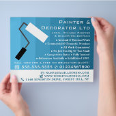 Blue Ombre & Paint Roller, Painter & Decorator Flyer (Hand)