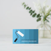 Blue Ombre & Paint Roller, Painter & Decorator Visitekaartje (Staand voorkant)