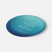 Blue Ombre Personalized Wedding Cake Borden Papieren Bordje (Gekanteld)