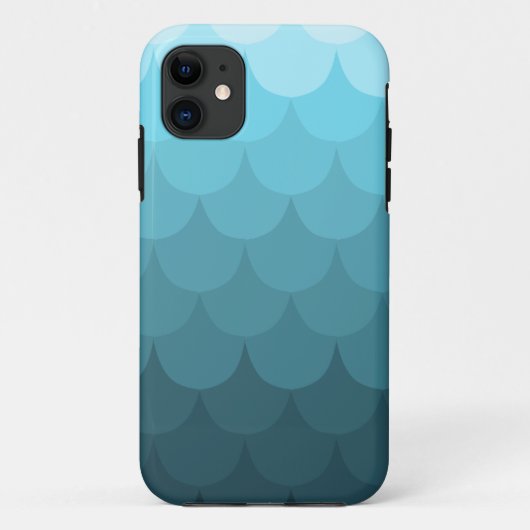 Blue Ombre Scallop Pattern Case-Mate iPhone Case (Achterkant)