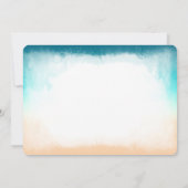 Blue ombre strand bruiloft uitnodiging (Achterkant)