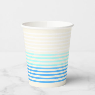Blue Ombre Striped Paper Papieren Bekers
