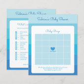 Blue Ombre Stripes Baby shower Games (Voorkant / Achterkant)