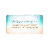 Blue Ombre Vanille Bruiloft adresetiketten Etiket (Voorkant)