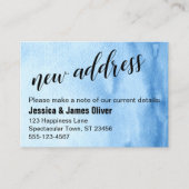 Blue Ombre Watercolor Nouvelle carte de distributi (Devant)