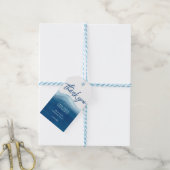Blue Ombre Waterverf Baby shower Cadeaulabel (Met Touw)