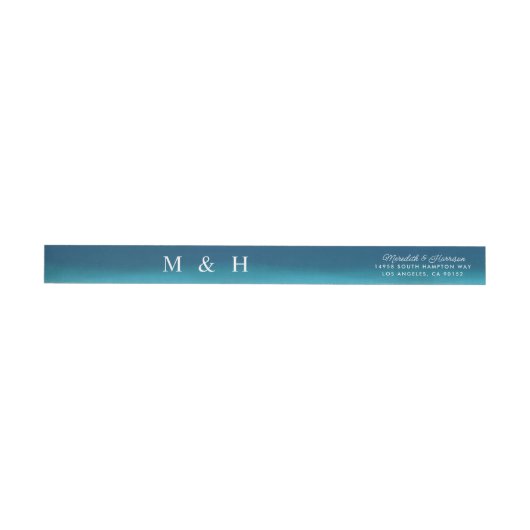 Blue Ombre Waterverf Couples Monogram (Individueel)