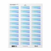 Blue Ombre Waterverf Elegant Etiket (Full Sheet)