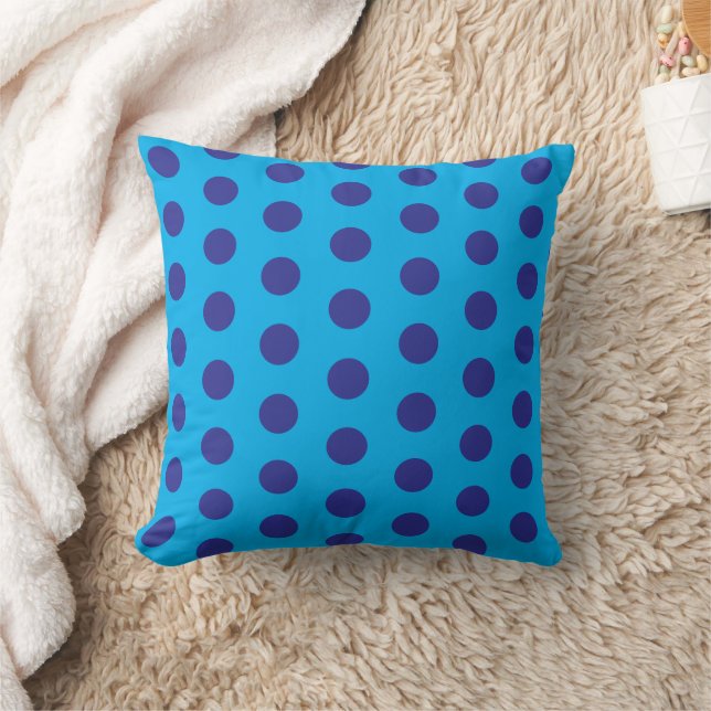 Blue on Blue Polka Dots  Kussen (Deken)