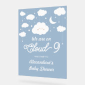 Blue On Cloud 9 Baby shower Bienvenue (Angle)