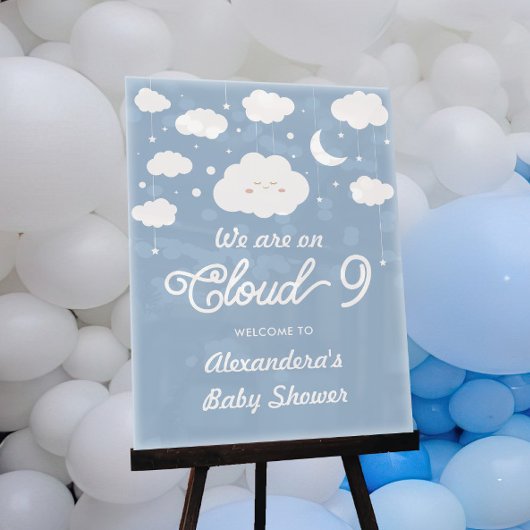 Blue On Cloud 9 Baby shower Bienvenue