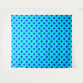 Blue On Cyan Polka Dots Pattern Design Wandkleed (Voorkant (horizontaal))
