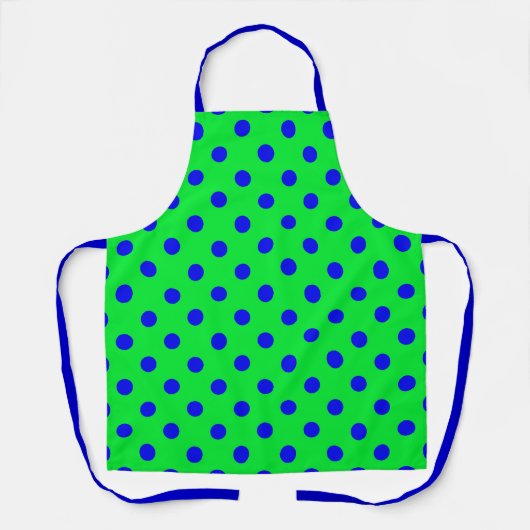 Blue On Green Polka Dots Pattern Design  Schort (Voorkant)