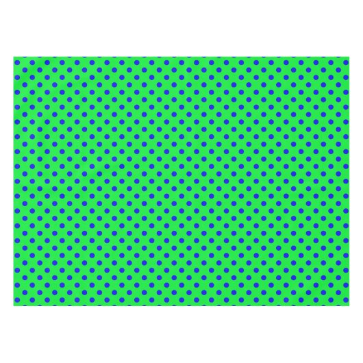Blue On Green Polka Dots Pattern Design Tafelkleed (Voorkant (Horizontaal))