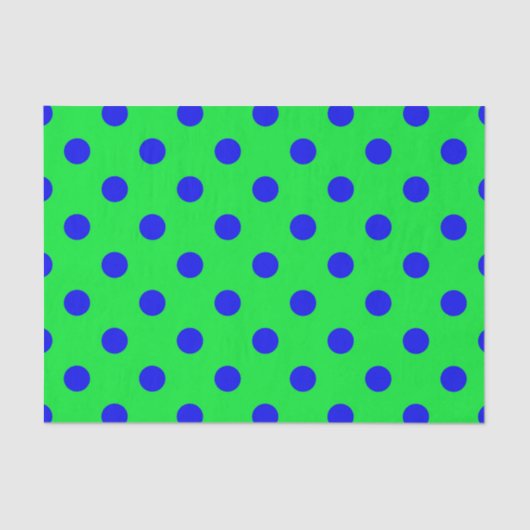 Blue On Green Polka Dots Pattern Design  Tissuepapier (Voorkant)