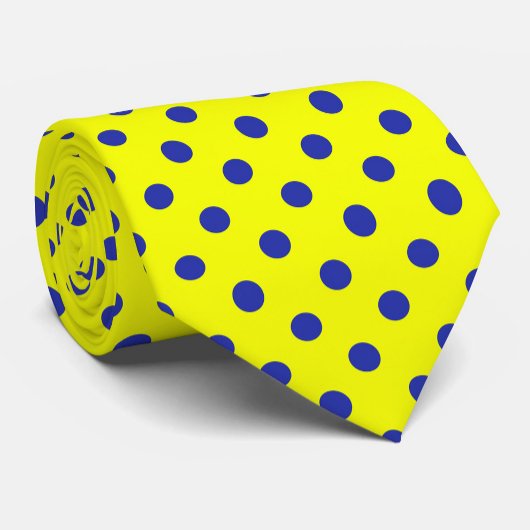 Blue On Yellow Polka Dots Pattern Design  Stropdas