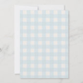 Blue One Gekke Goose Gingham 1st Birthday Kaart (Achterkant)