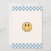 Blue ONE HAPPY DUDE Smile Retro Groovy Verjaardag Kaart (Achterkant)