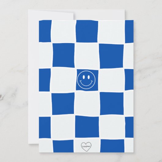 Blue One Happy Dude verjaardagsuitnodiging Kaart (Achterkant)