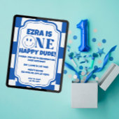 Blue One Happy Dude verjaardagsuitnodiging Kaart