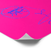 Blue One Line Face Art Poster (Hoek)