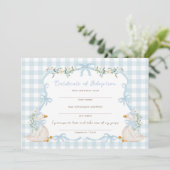 Blue One Silly Goose : Carte de Certificat d'Adopt (Debout devant)