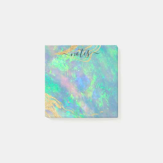 Blue Opal | Modern Glam Notitieblok Post-it® Notes (Voorkant)