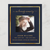 Blue or photo élégant programme funéraire (Devant)