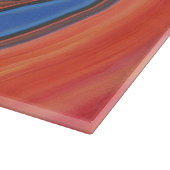 Blue Orange Abstract Art Glass Cutting Board Snijplank (Hoek)