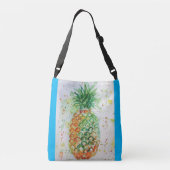 Blue Orange Ananas Girls Nom art Crossbody Sac (Dos)