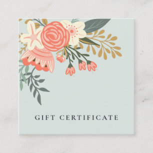 Blue Orange Blush Ambrosia Floral Certificat cadea