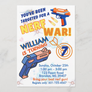 Blue Orange Boys BD-feestje- Nerf-oorlog 7e verjaa Kaart