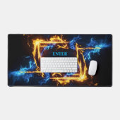 Blue Orange Fire Portal Elemental Magic Gaming (Clavier et souris)