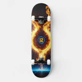 Blue Orange Flame Magic Energy Ring Sports Skateboard