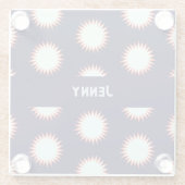 Blue & Orange Flash Add The Name Bold Loud Pattern Glazen Onderzetter (Achterkant)