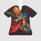 Blue Orange Floral Moderne Art Abstrait Motif #03 (dos)